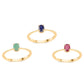 Conjunto de Plata Bañada en Oro con Rubí de Tailandia y Esmeralda de Brasil ( Anillo )
