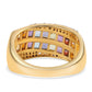 Anillo de Plata Bañada en Oro con Amatista de Africa y Granate rojo