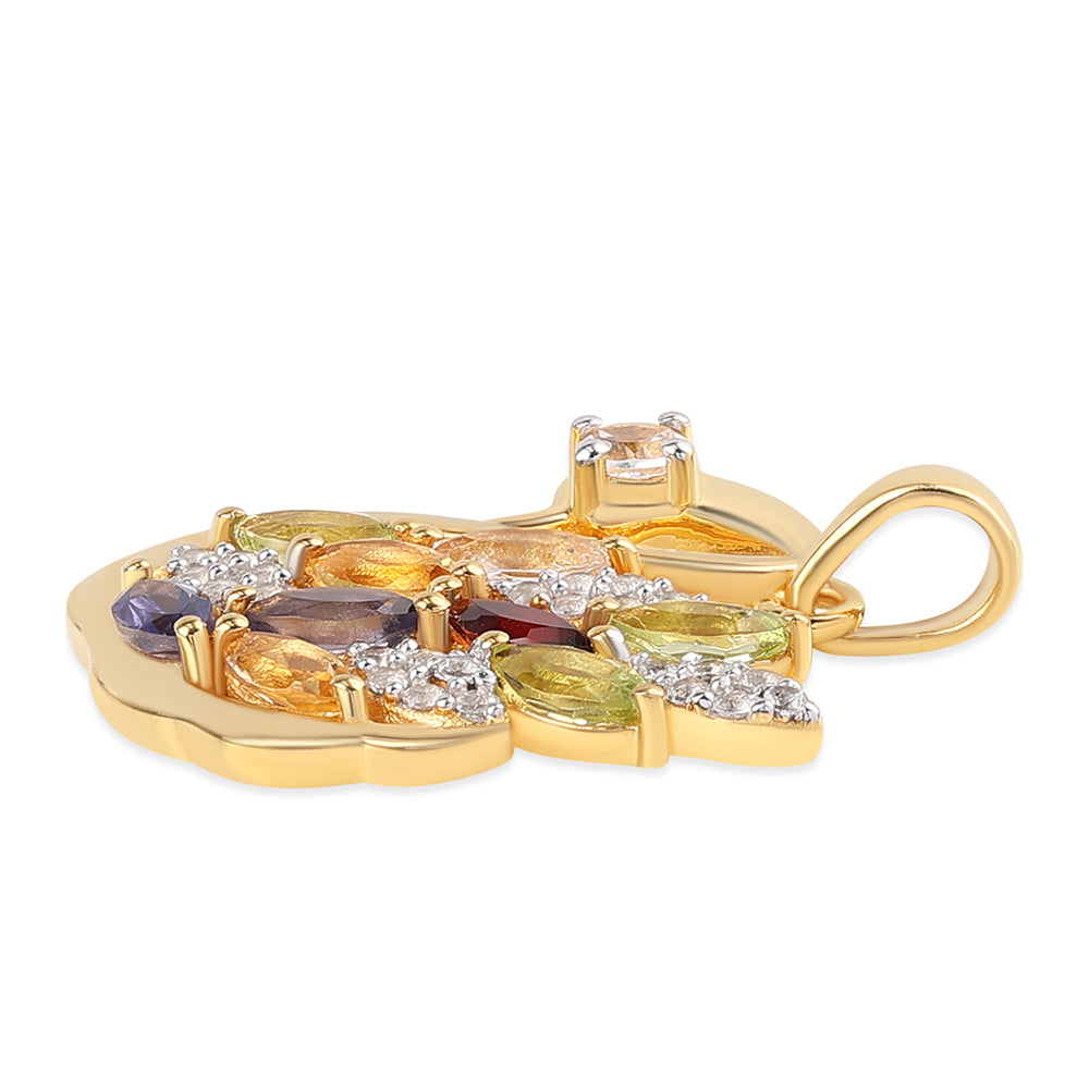 Colgante de Plata Bañada en Oro con Peridoto y Citrino 3 