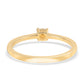 Anillo de Plata Bañada en Oro con Diamante Rojo