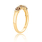 Anillo de Plata Bañada en Oro con Diamante Rojo