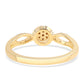 Anillo de Plata Bañada en Oro con Diamante Rojo y Diamante blanco