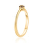 Anillo de Plata Bañada en Oro con Diamante Rojo