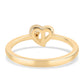 Anillo de Plata Bañada en Oro con Diamante Rojo y Diamante blanco