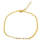 Pulsera de Plata Bañada en Oro con Diamante Rojo y Diamante blanco