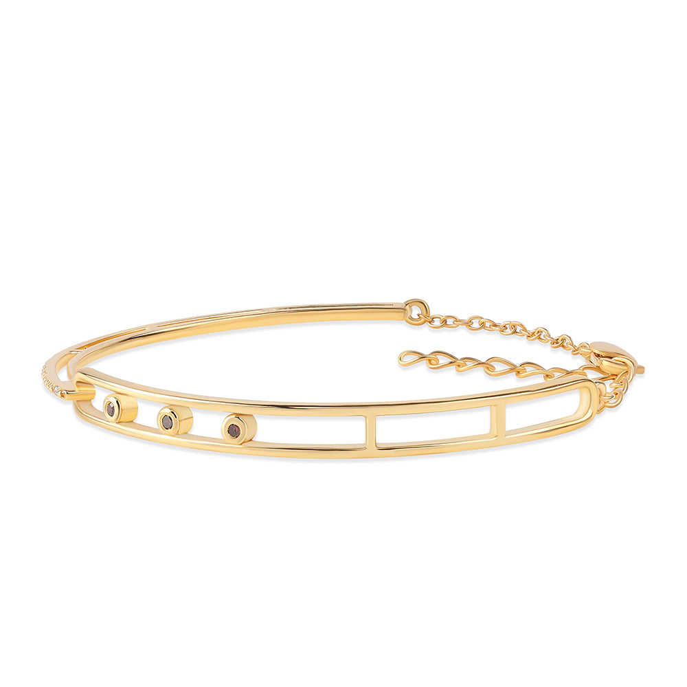 Pulsera de Plata Bañada en Oro con Diamante Rojo y Diamante blanco 5 