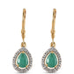 Conjunto de Plata Bañada en Oro con Rubí de Tailandia y Esmeralda de Brasil ( Pendientes )