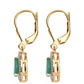 Conjunto de Plata Bañada en Oro con Rubí de Tailandia y Esmeralda de Brasil ( Pendientes )