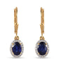 Conjunto de Plata Bañada en Oro con Rubí de Tailandia y Esmeralda de Brasil ( Pendientes )