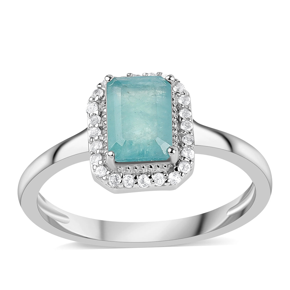 Anillo de Plata con Grandidierita y Topacio Blanco