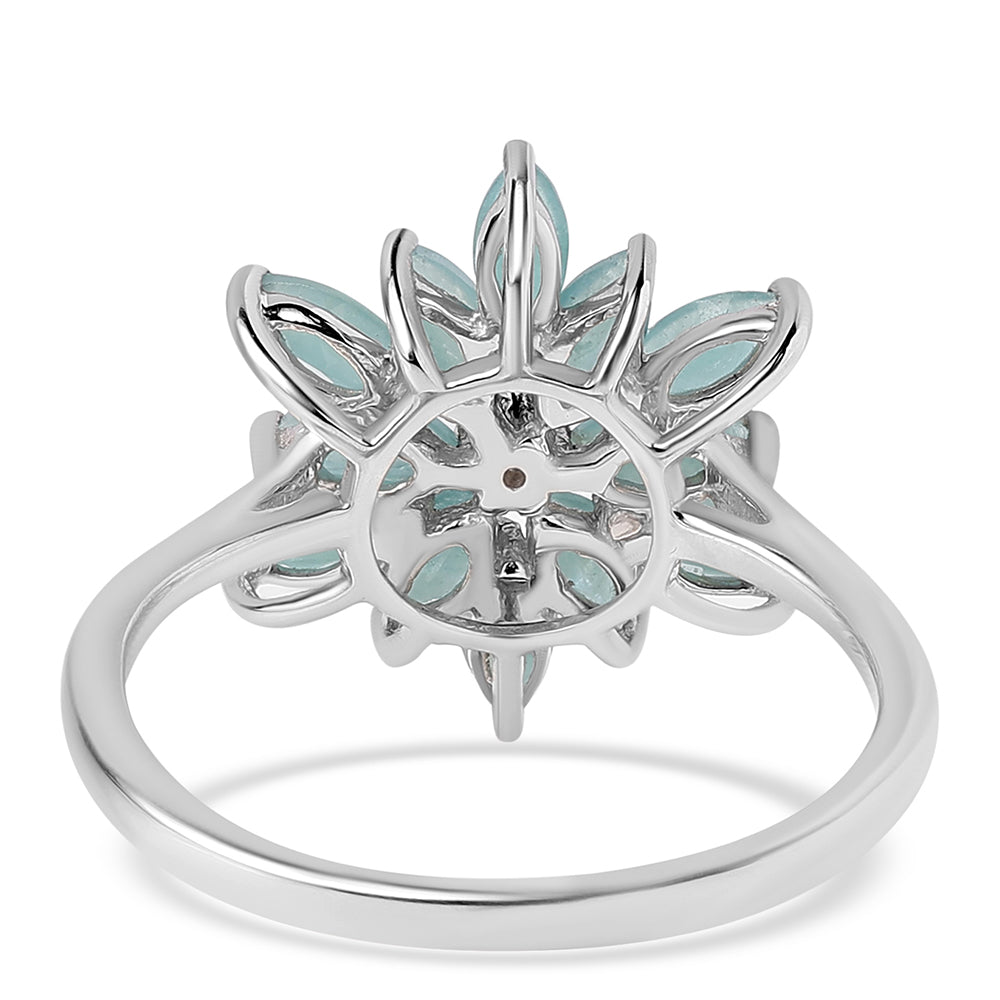 Anillo de Plata con Grandidierita y Topacio Blanco 2 