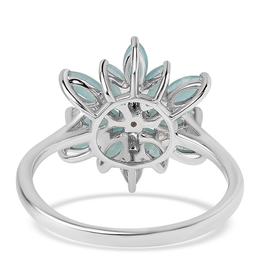 Anillo de Plata con Grandidierita y Topacio Blanco