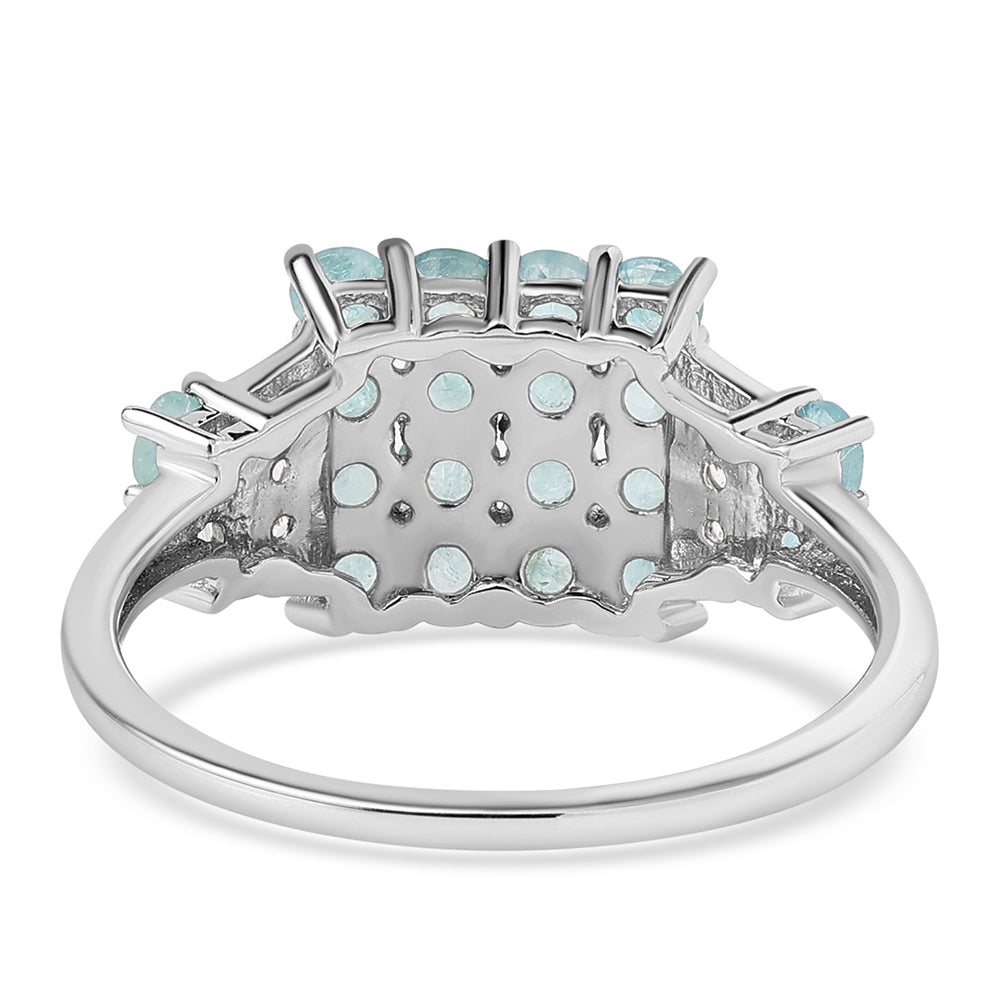 Anillo de Plata con Grandidierita y Topacio Blanco 3 