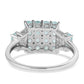 Anillo de Plata con Grandidierita y Topacio Blanco