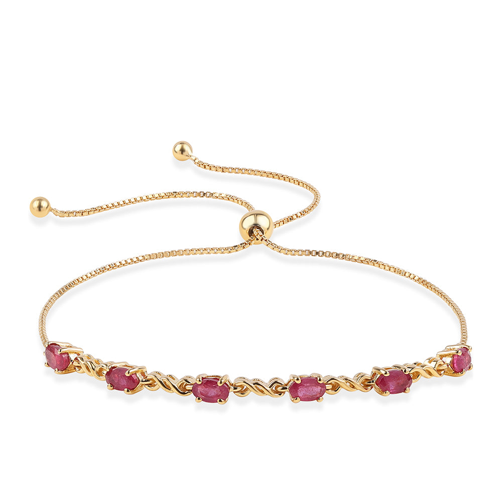 Pulsera de Plata Bañada en Oro con Rubí de Mozambique 1 