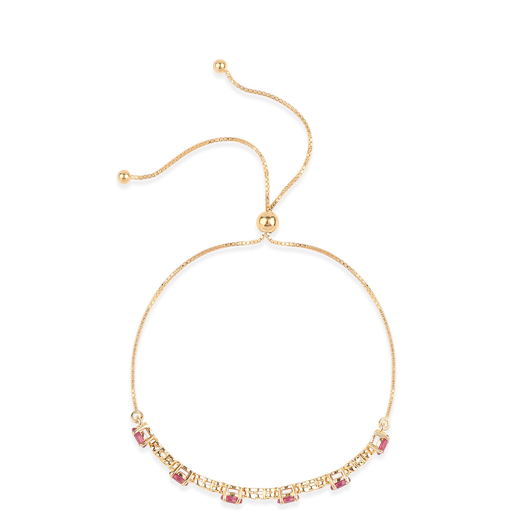 Pulsera de Plata Bañada en Oro con Rubí de Mozambique 2 