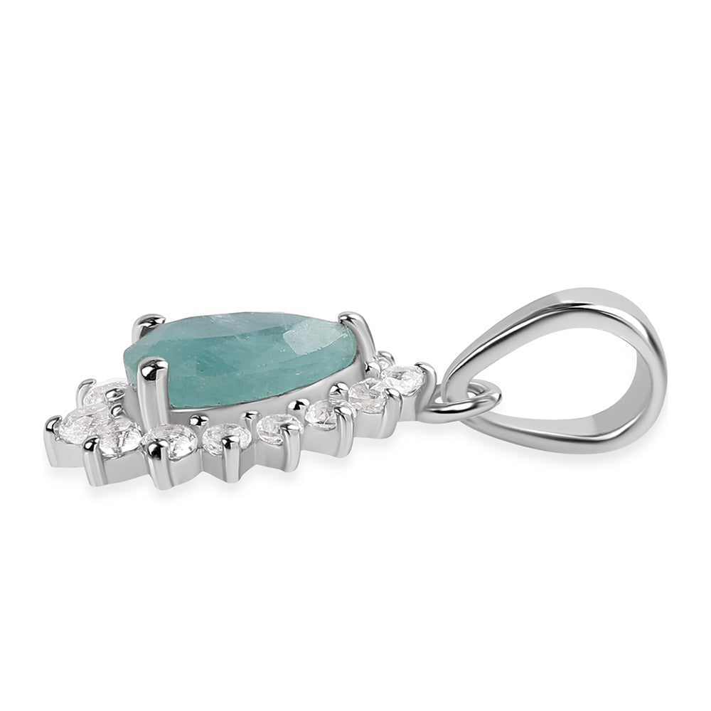 Colgante de Plata con Grandidierita y Topacio Blanco 2 