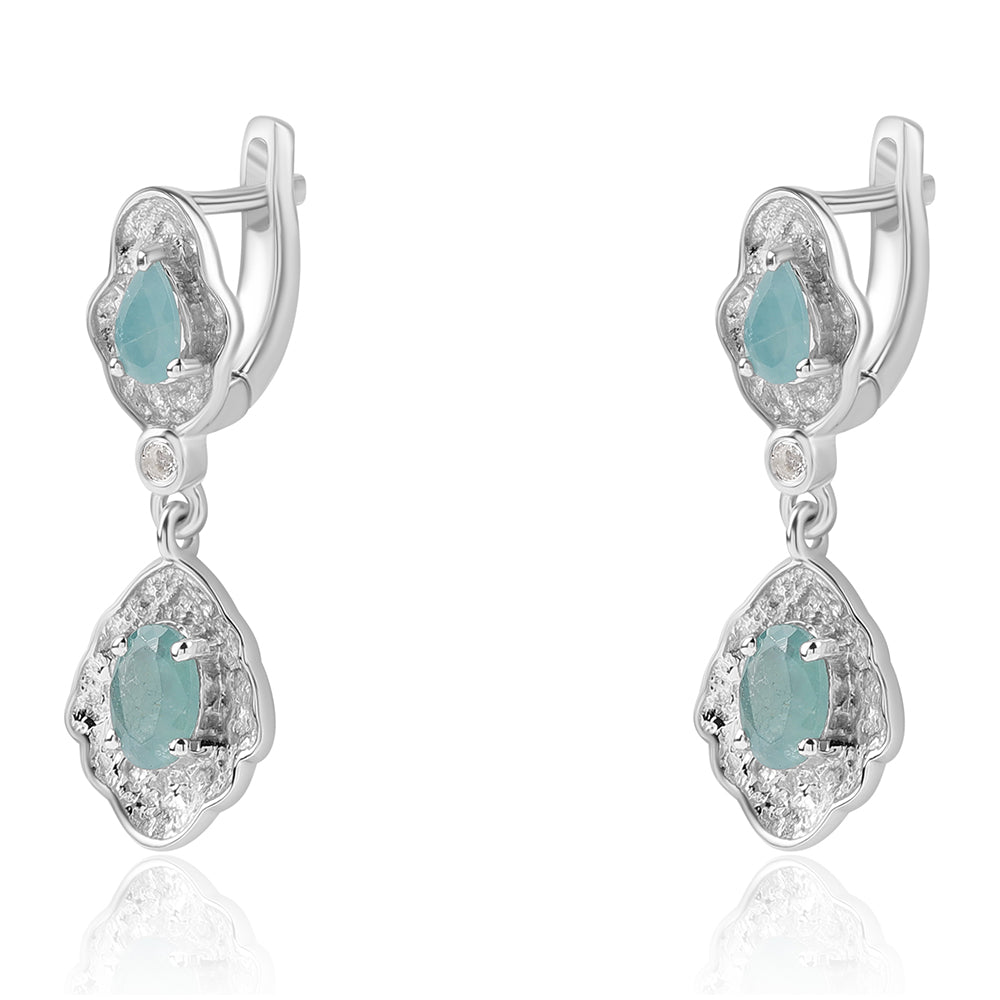 Pendientes de Plata con Grandidierita y Topacio Blanco 1 