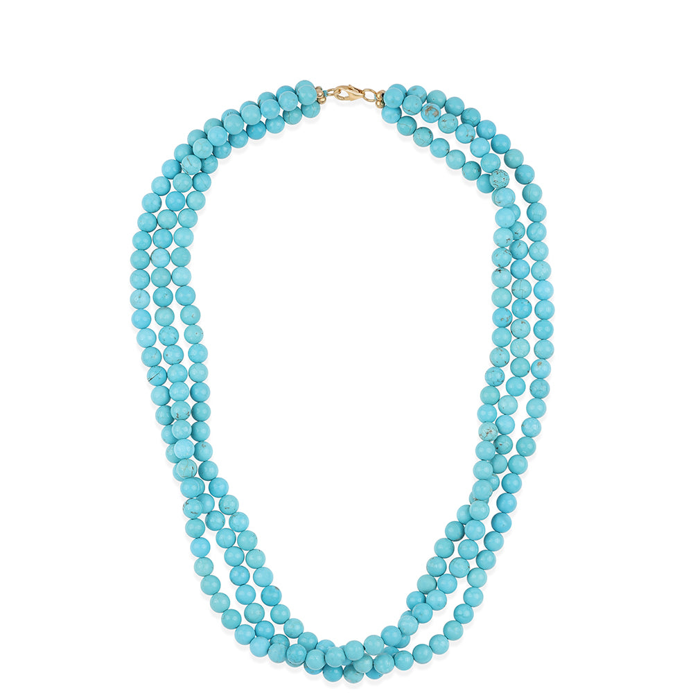 Collar de Plata Bañada en Oro con Turquesa Bella Durmiente 1 