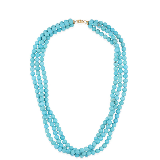 Collar de Plata Bañada en Oro con Turquesa Bella Durmiente