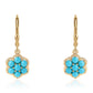 Pendientes de Plata Bañada en Oro con Turquesa Bella Durmiente