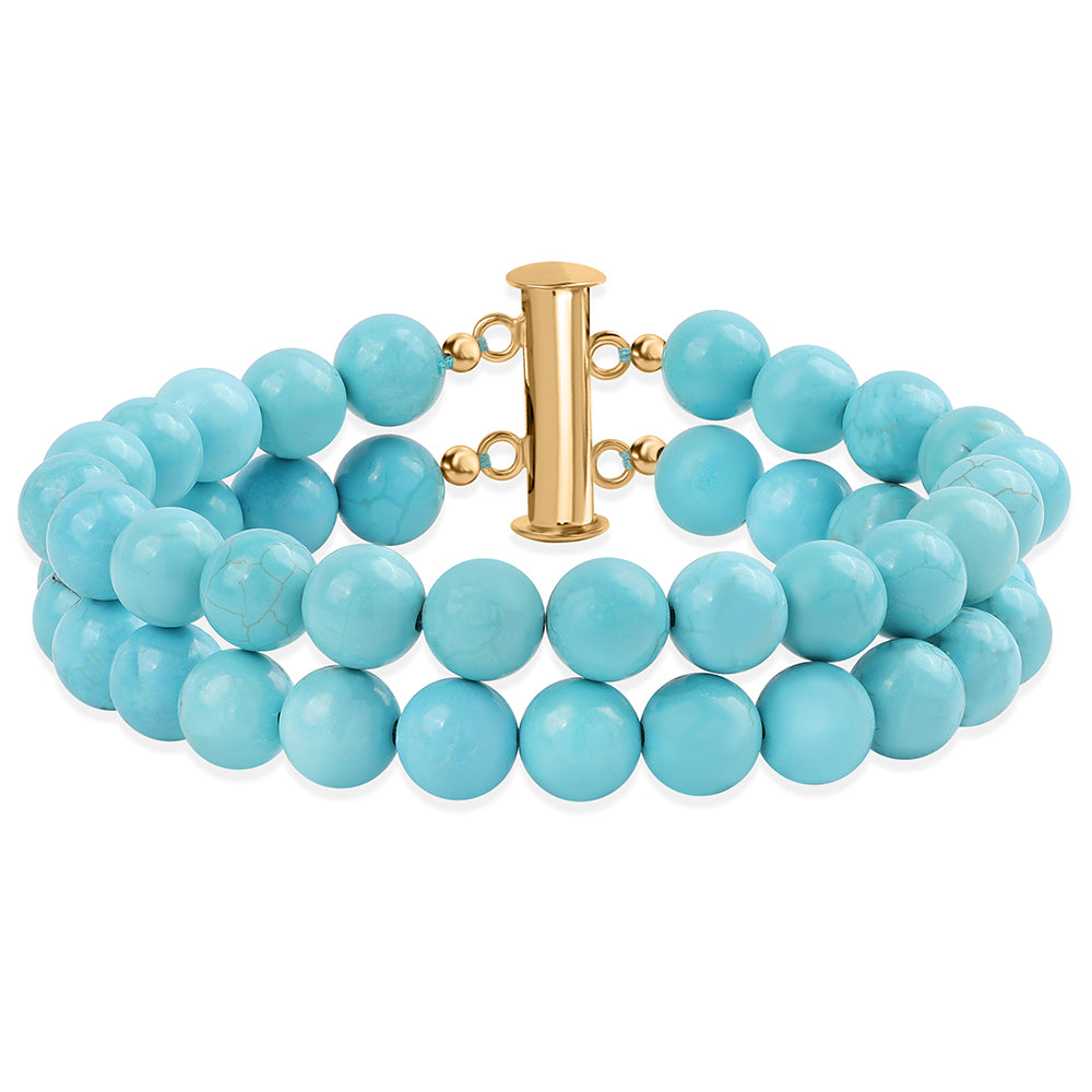 Pulsera de Plata Bañada en Oro con Turquesa Bella Durmiente 1 