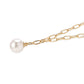 Collar de Plata Bañada en Oro con Perla blanca de agua dulce