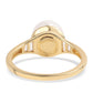 Anillo de Plata Bañada en Oro con Perla blanca de agua dulce y Topacio Blanco