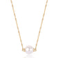 Collar de Plata Bañada en Oro con Perla blanca de agua dulce