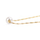 Collar de Plata Bañada en Oro con Perla blanca de agua dulce