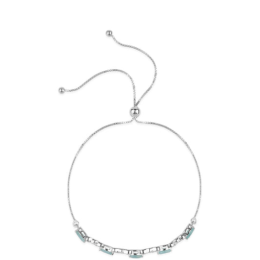 Pulsera de Plata con Grandidierita y Topacio Blanco
