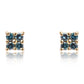 Pendientes de Plata Bañada en Oro con Diamante Azul