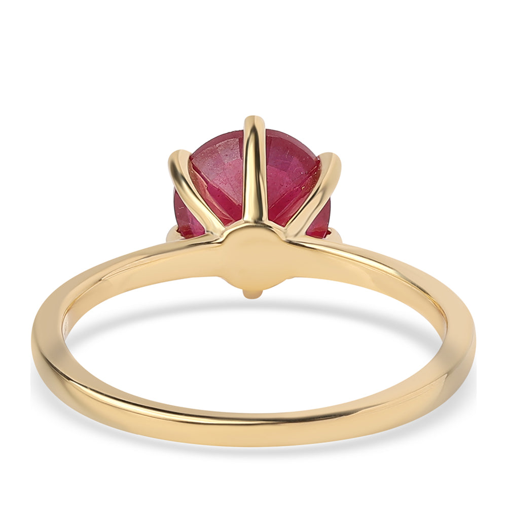 Anillo de Plata Bañada en Oro con Rubí de Mozambique 2 