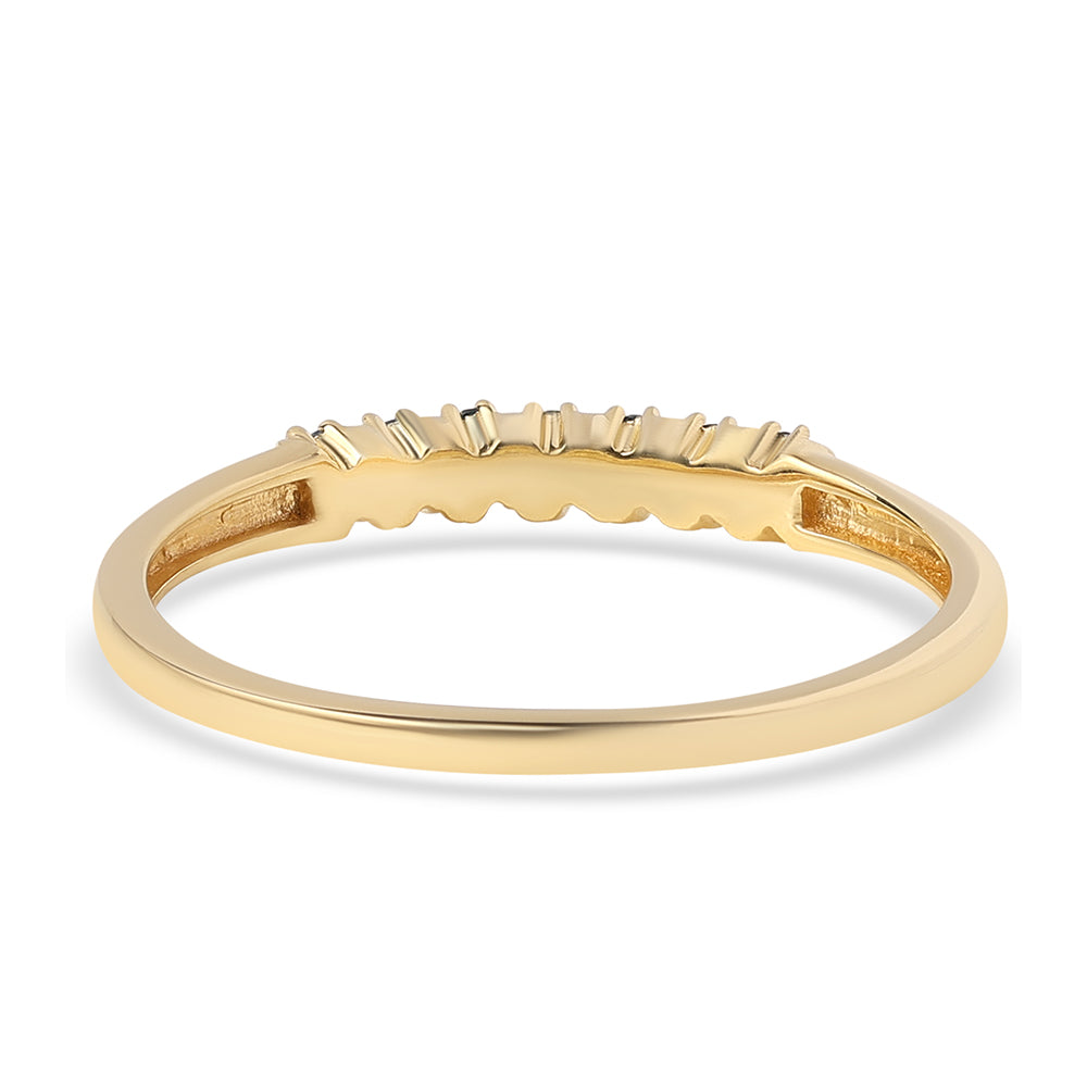 Anillo de Plata Bañada en Oro con Diamante Azul 2 