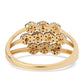 Anillo de Plata Bañada en Oro con Diamante Azul