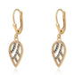 Pendientes de Plata Bañada en Oro con Diamante Azul