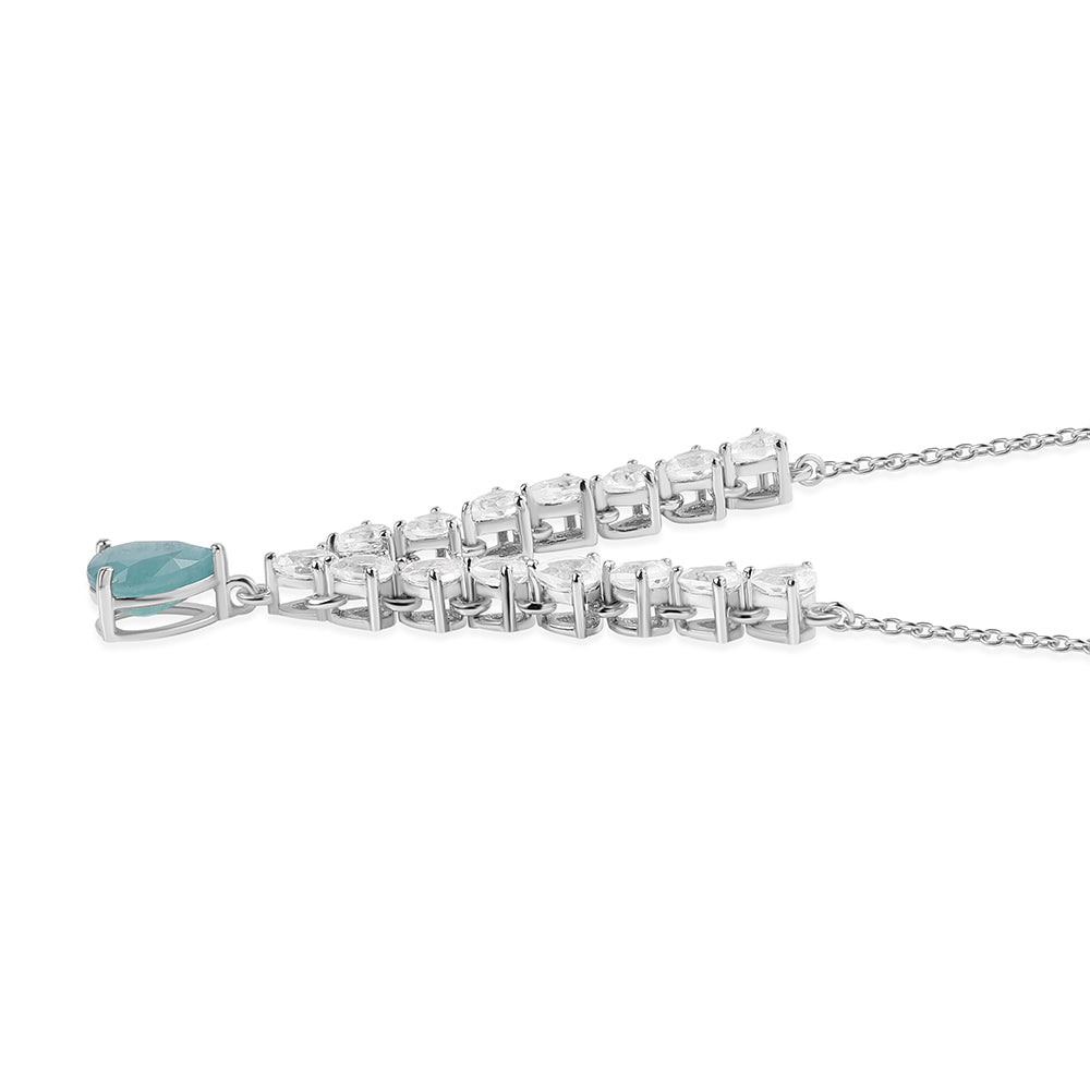 Collar de Plata con Grandidierita y Topacio Blanco 2 