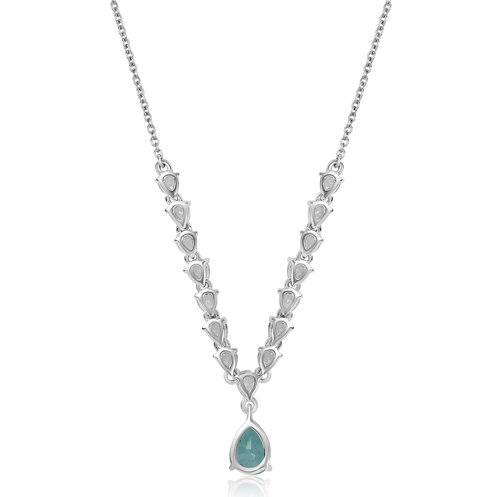 Collar de Plata con Grandidierita y Topacio Blanco 3 