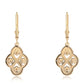 Pendientes de Plata Bañada en Oro con Diamante Azul y Diamante blanco