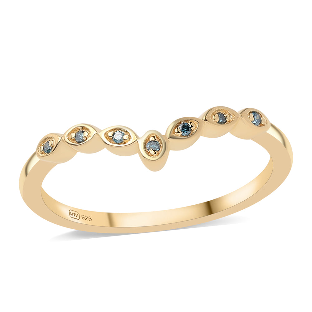 Conjunto de Plata Bañada en Oro con Rubí de Mozambique y Diamante Azul ( Anillo ) 2 