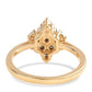 Anillo de Plata Bañada en Oro con Diamante Azul