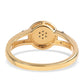 Anillo de Plata Bañada en Oro con Diamante Azul y Diamante blanco