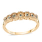 Anillo de Plata Bañada en Oro con Diamante Azul