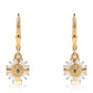 Pendientes de Plata Bañada en Oro con Diamante Azul y Topacio Blanco