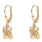 Pendientes de Plata Bañada en Oro con Diamante Azul