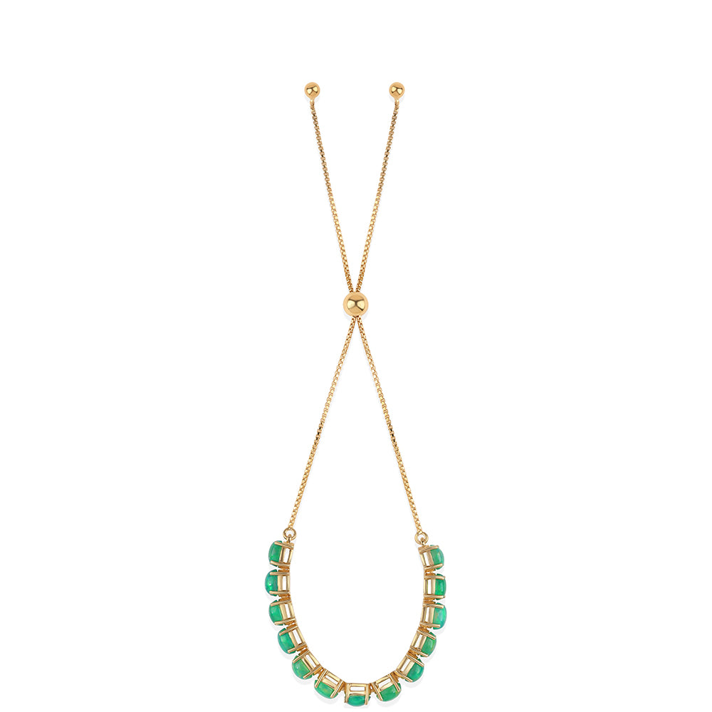 Pulsera de Plata Bañada en Oro con Ópalo Verde Etíope de Lega Dembi