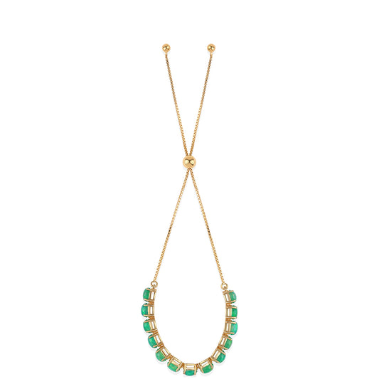 Pulsera de Plata Bañada en Oro con Ópalo Verde Etíope de Lega Dembi