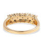 Anillo de Plata Bañada en Oro con Diamante Azul y Diamante blanco