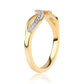 Anillo de Plata Bañada en Oro con Diamante Azul y Topacio Blanco