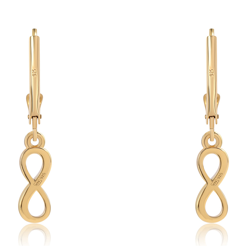 Pendientes de Plata Bañada en Oro con Diamante Azul